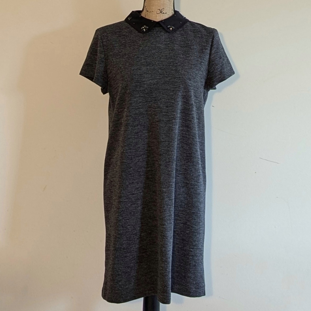 Loft Shift Dress With Embellished Jeweled Peter Pan Collar Size Large